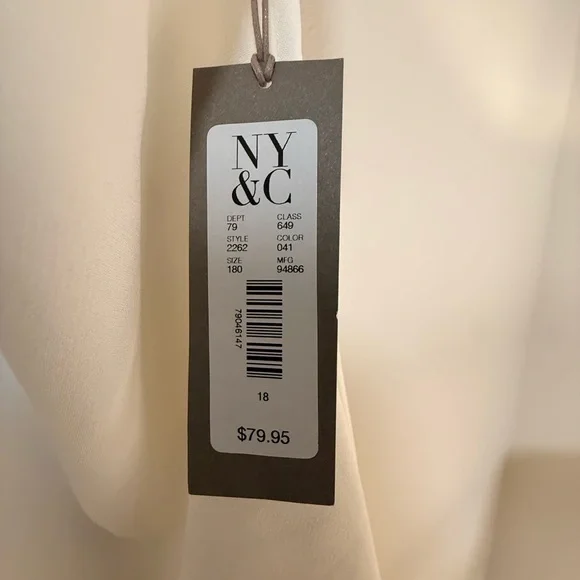 🤍 NY & C Ivory Halter Neck Tie Shift Dress | NWT - Picture 4 of 4